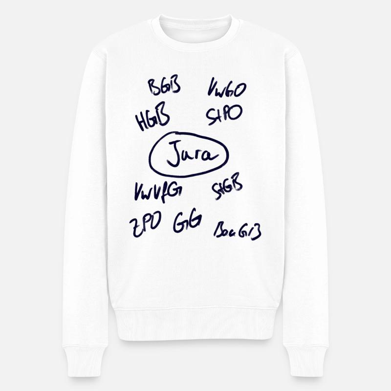 Jura Gesetz - Männer Premium Bio Pullover - Weiß