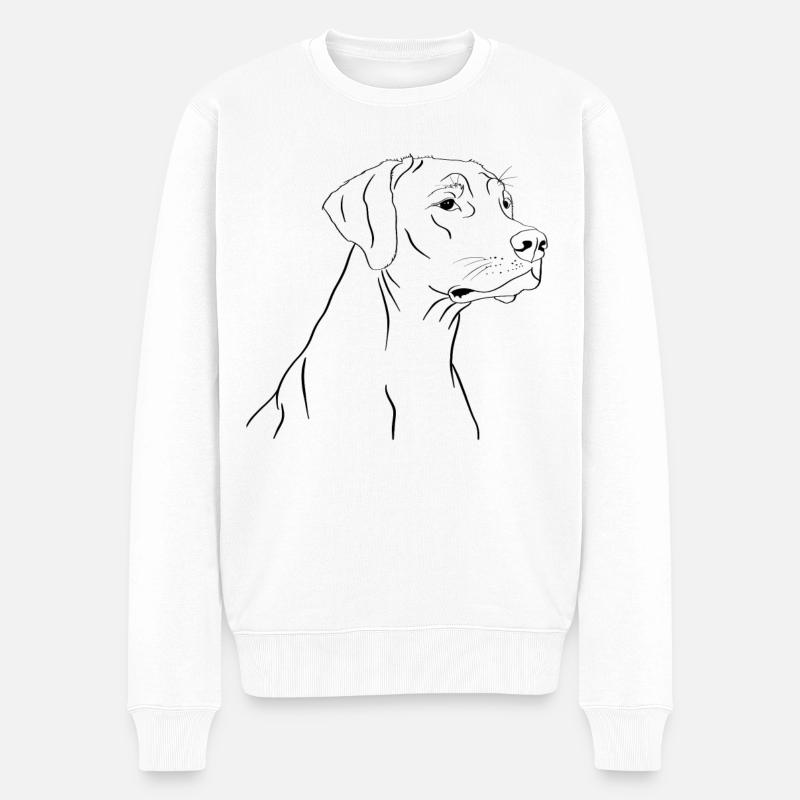 Dessin de Rhodesian Ridgeback - Pull Premium bio Homme - blanc