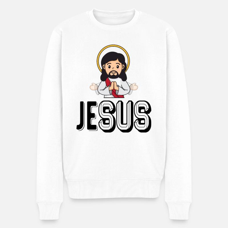 Jesus SUS Christus - Männer Premium Bio Pullover - Weiß