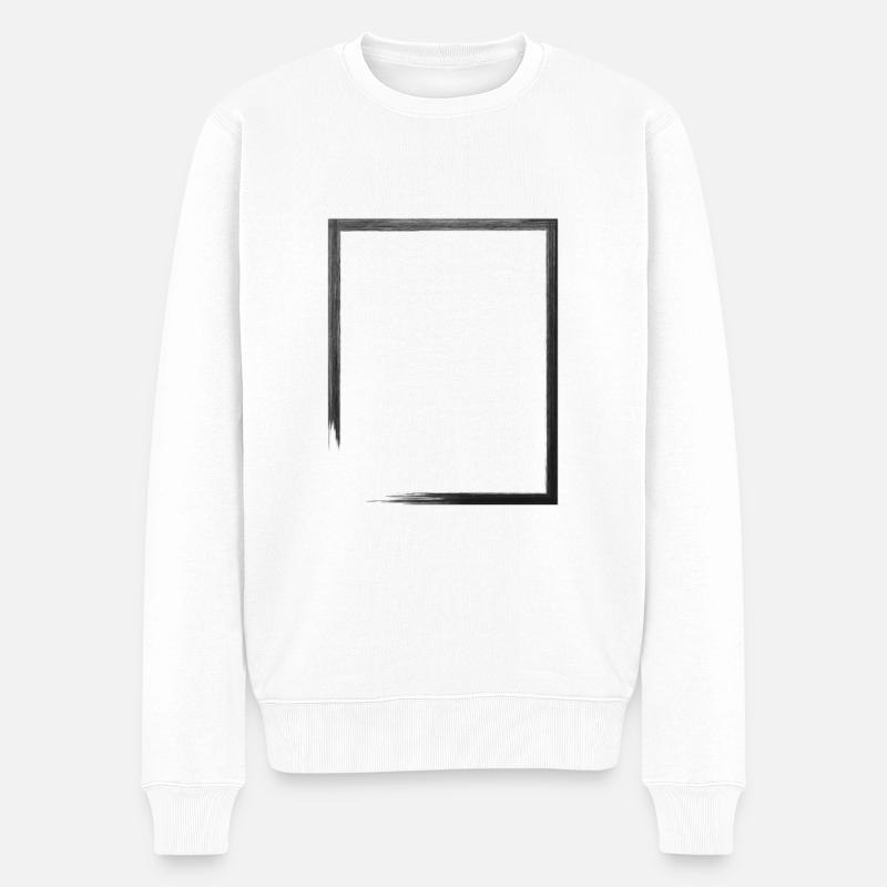 Rechteck - Männer Premium Bio Pullover - Weiß