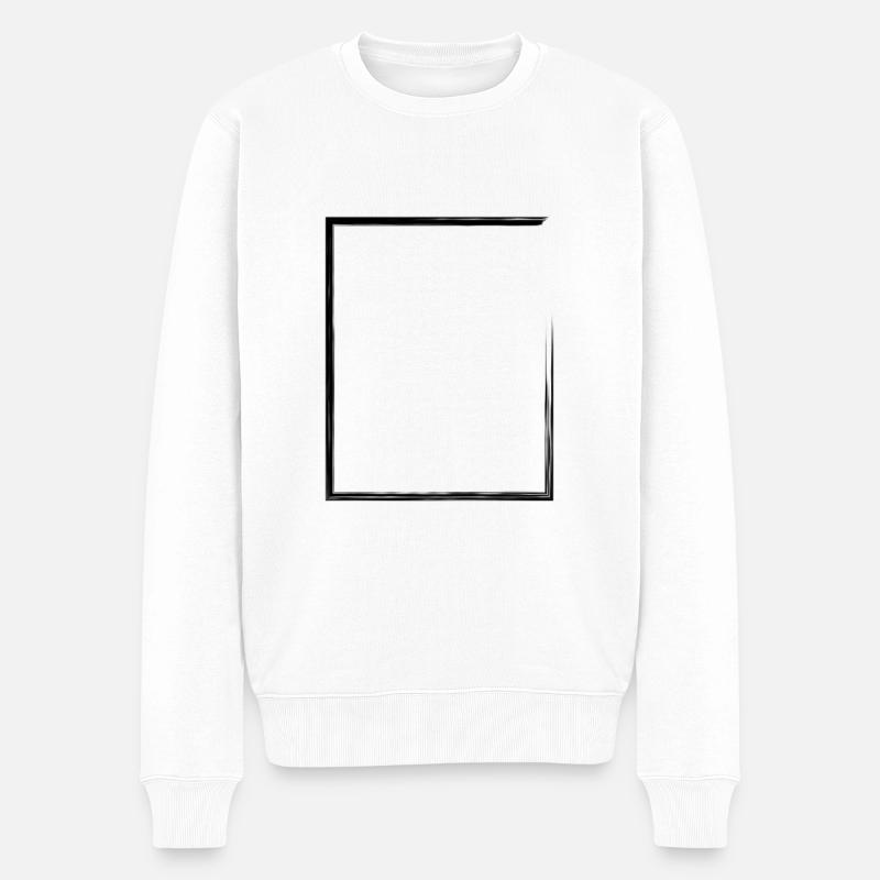 Rechteck - Männer Premium Bio Pullover - Weiß