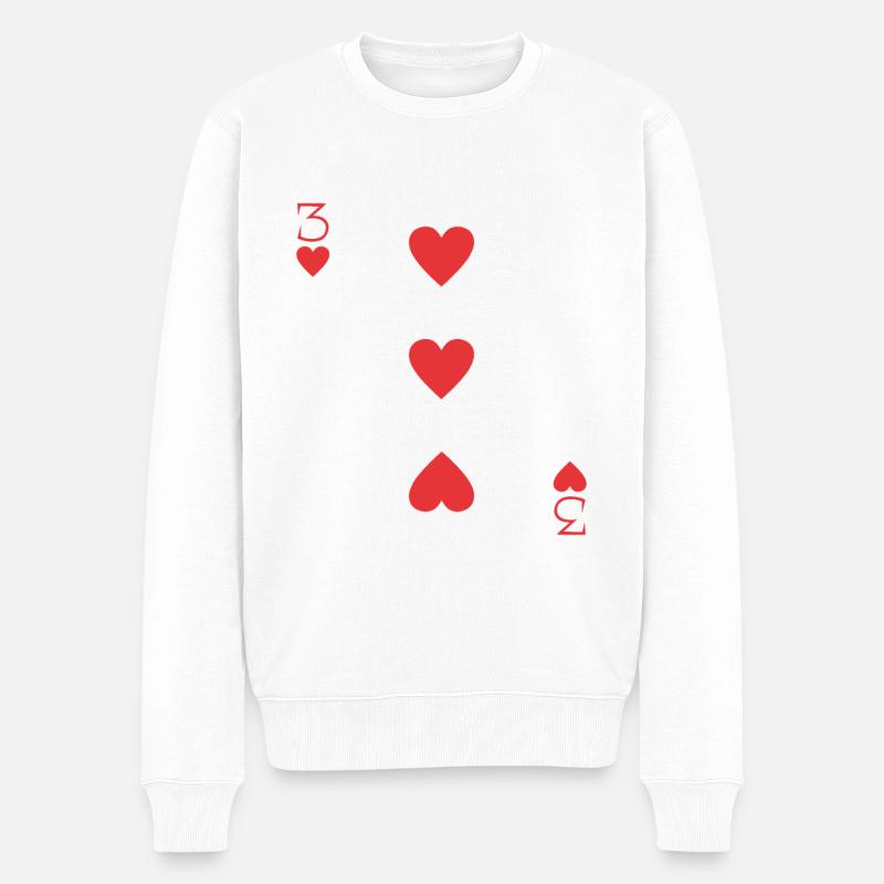 Coeur de carte à jouer 3 - Pull Premium bio Homme - blanc