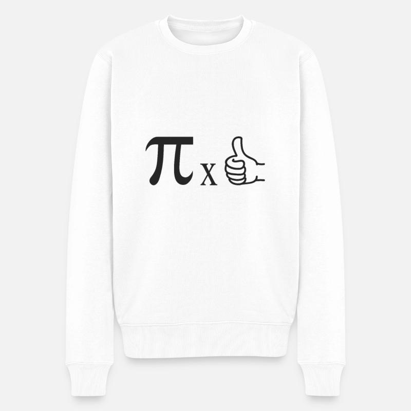 Mathe Mathematik meme Pi mal Daumen Kreiszahl - Männer Premium Bio Pullover - Weiß