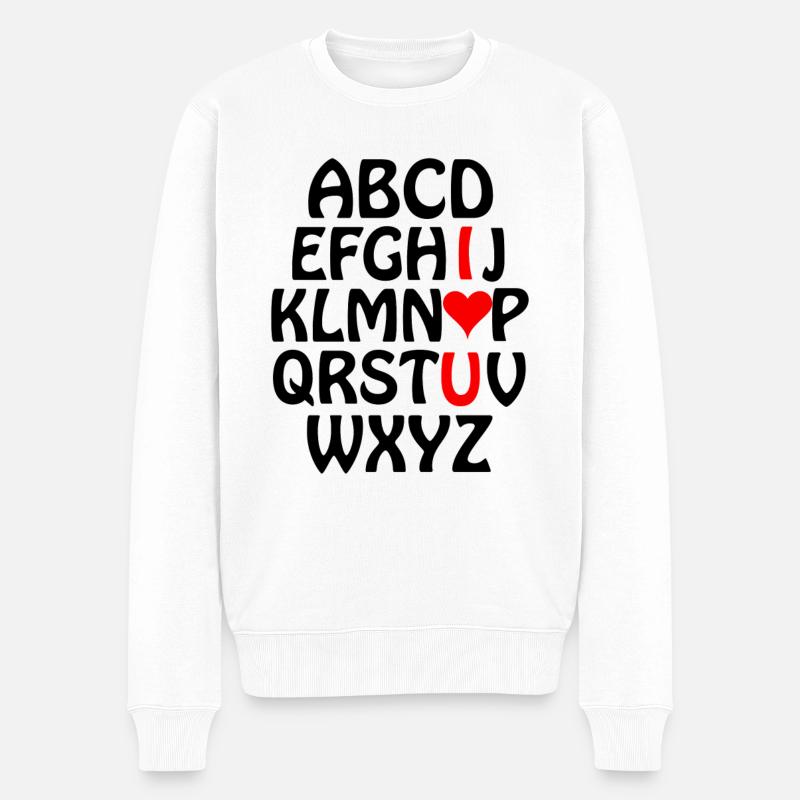 Saint-Valentin, Saint-Valentin, Saint-Valentin - Pull Premium bio Homme - blanc