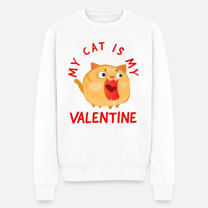 Valentinstag, Valentinstag, Valentinstag - Männer Premium Bio Pullover - Weiß