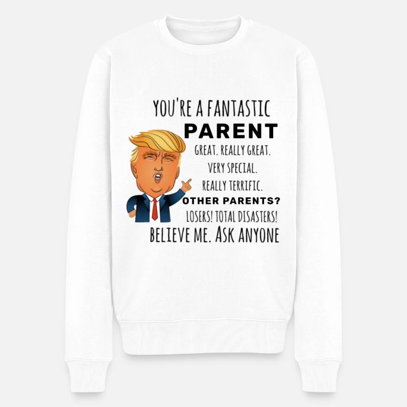 Bestes Geschenk der Eltern - Männer Premium Bio Pullover - Weiß