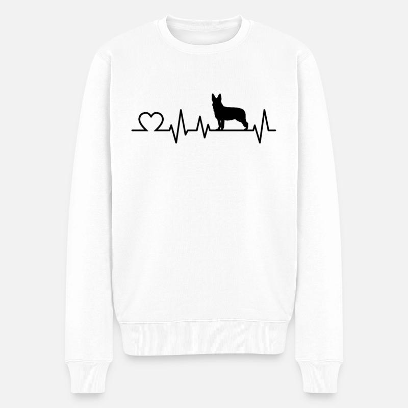 Harzer Fuchs Herzschlag Hütehund Geschenk - Männer Premium Bio Pullover - Weiß