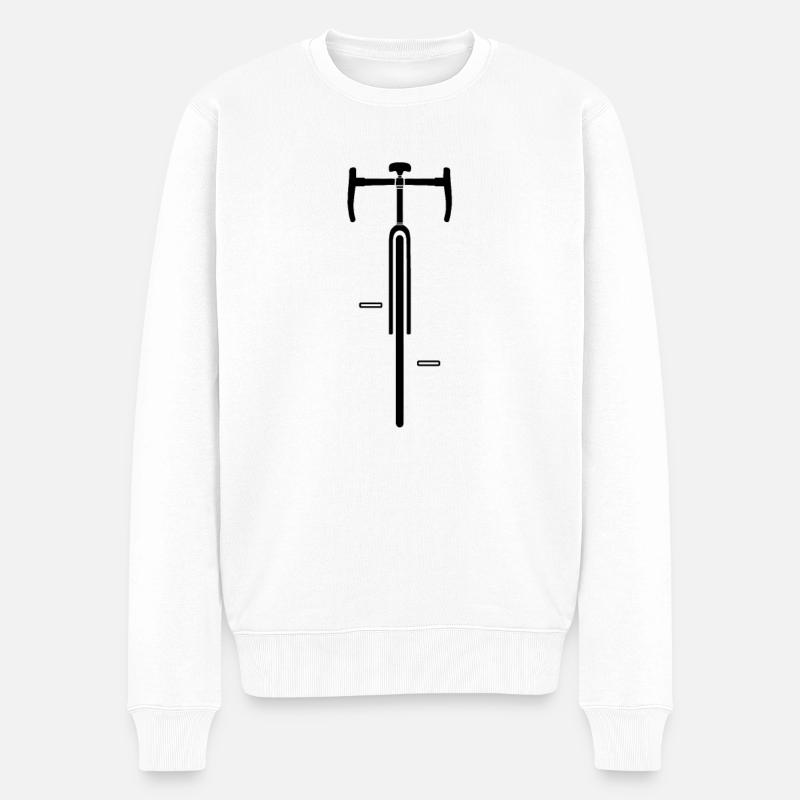 Rennrad Front Silhouette - Männer Premium Bio Pullover - Weiß