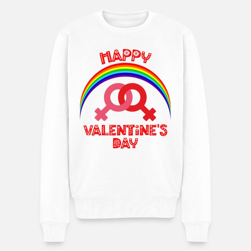 Saint-Valentin, Saint-Valentin, Saint-Valentin - Pull Premium bio Homme - blanc
