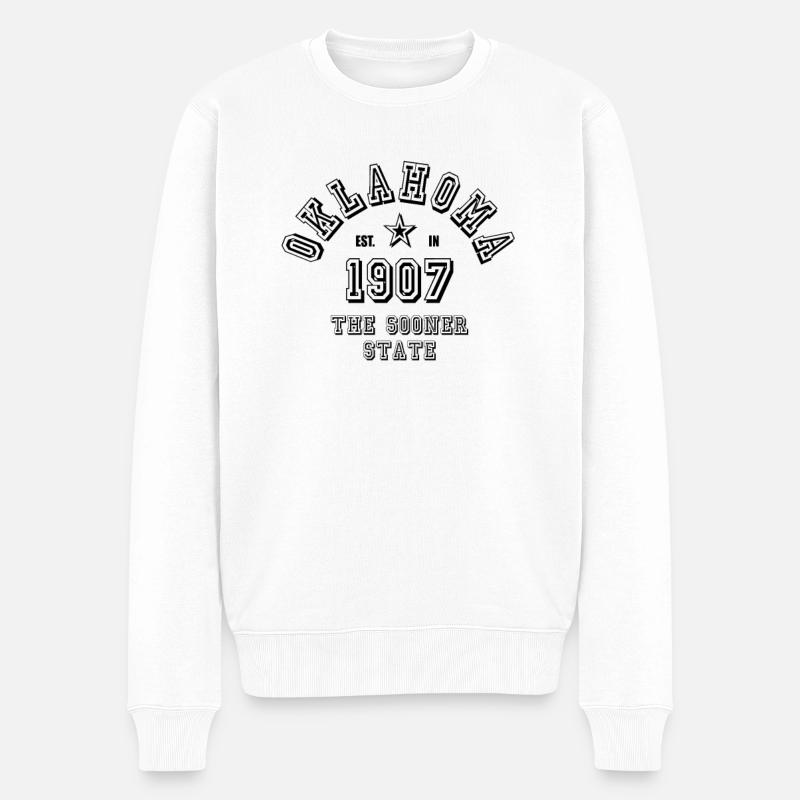 Oklahoma États-Unis - Pull Premium bio Homme - blanc