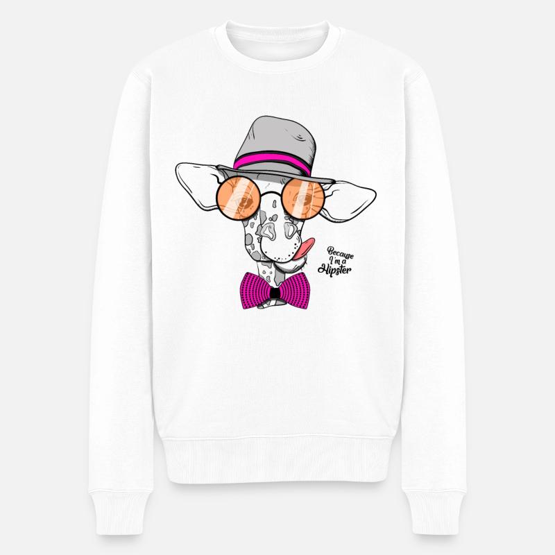 Girafe de hipster - Pull Premium bio Homme - blanc