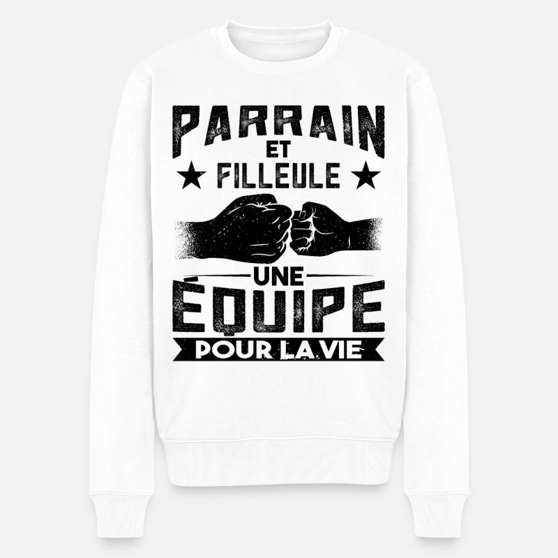 Parrain et Filleule Cadeau - Pull Premium bio Homme - blanc