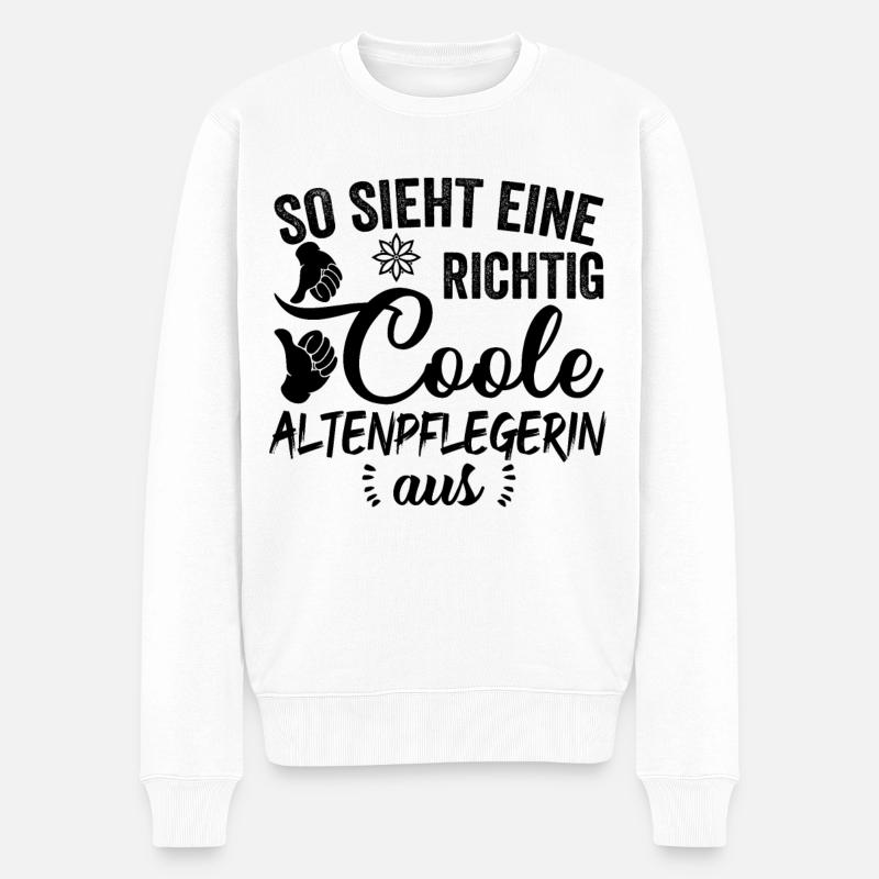 Altenpflegerin Altenpflege Pflegekraft Geschenk - Männer Premium Bio Pullover - Weiß