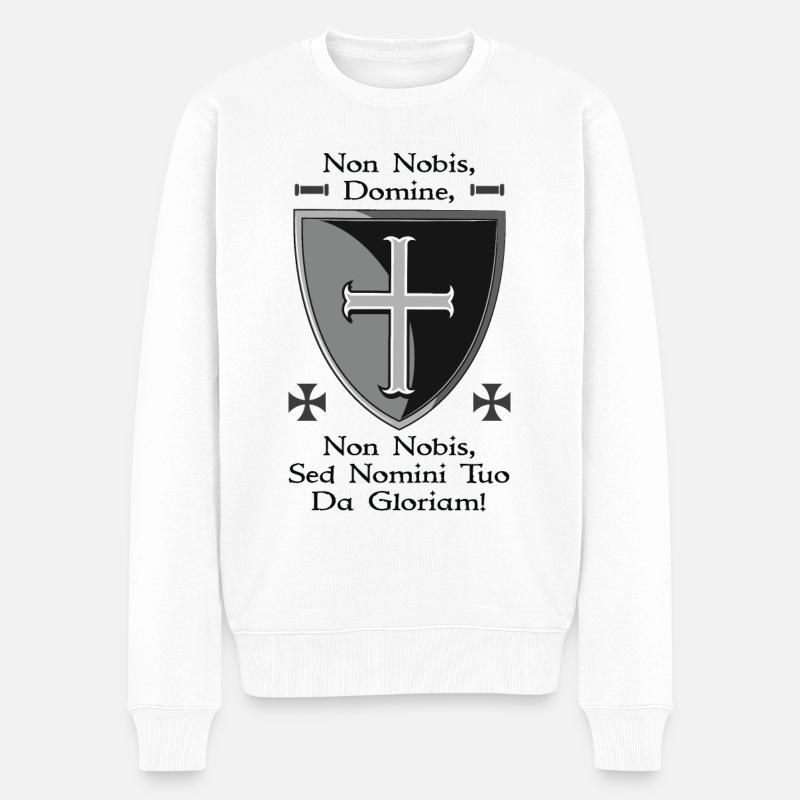 Templerschild - Männer Premium Bio Pullover - Weiß