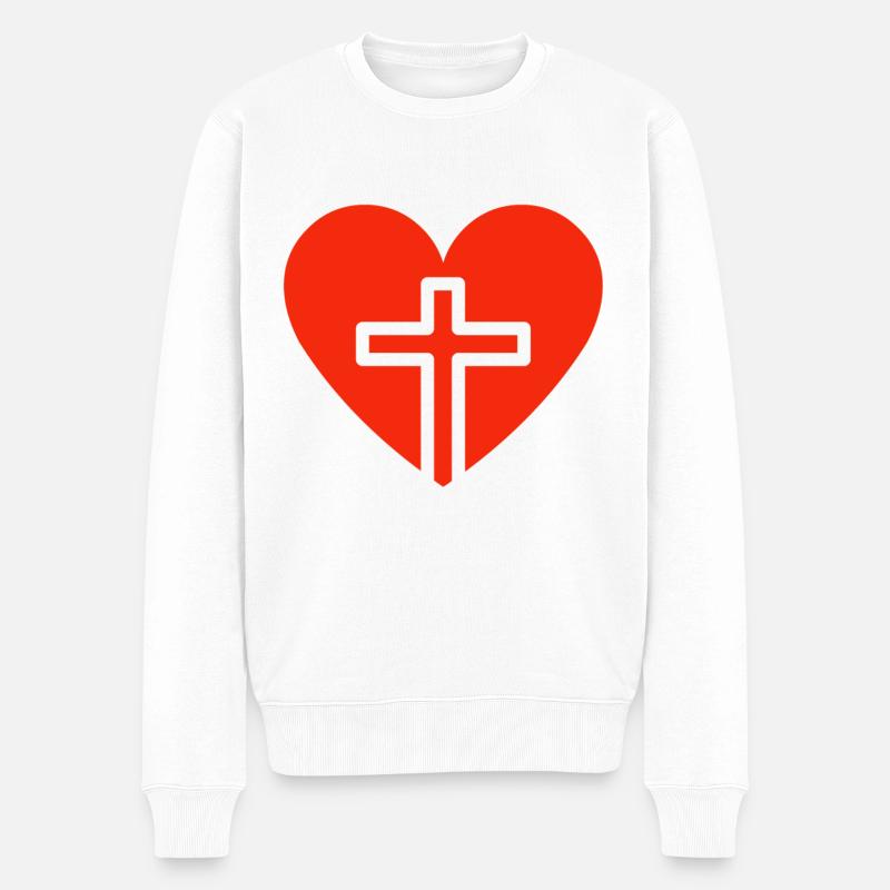 Jésus, Jésus, Jésus chrétien chrétien chrétien chrétien - Pull Premium bio Homme - blanc