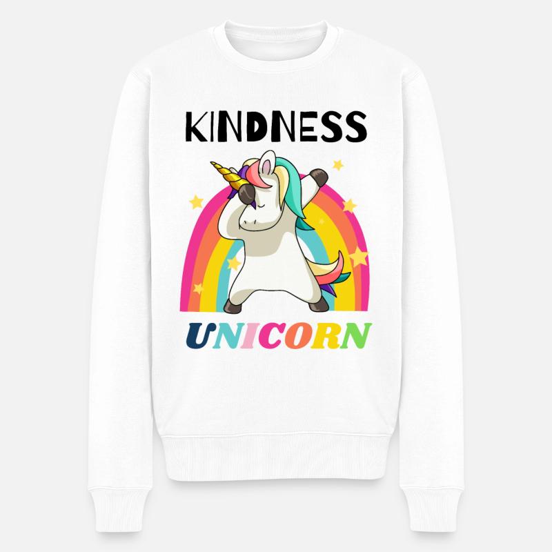 Zauberhaftes Einhorn Glitzer Spruch für Mädchen - Männer Premium Bio Pullover - Weiß