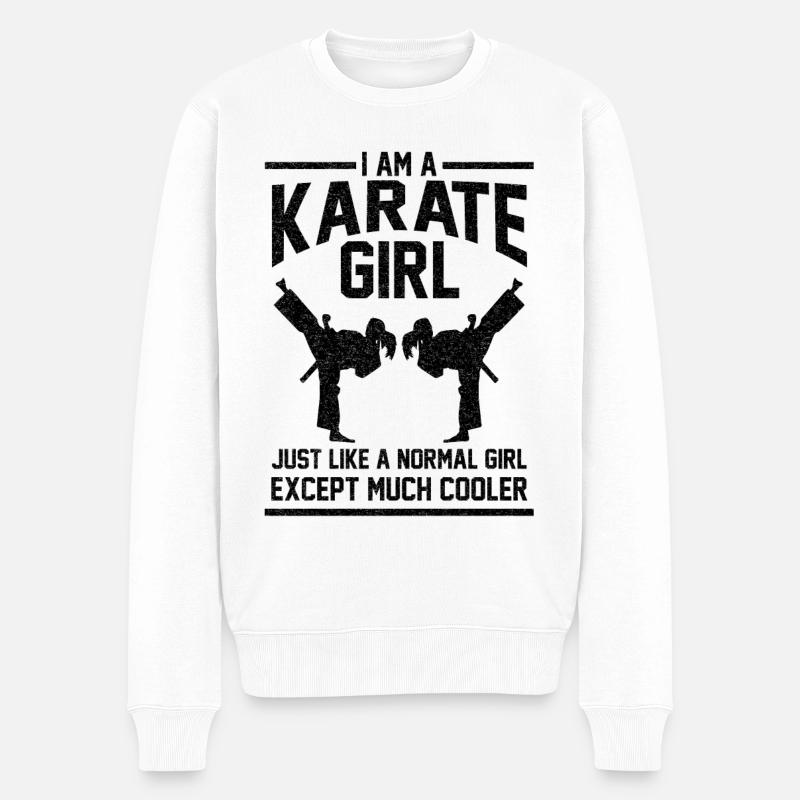 Karate Mädchen Geschenk - Männer Premium Bio Pullover - Weiß