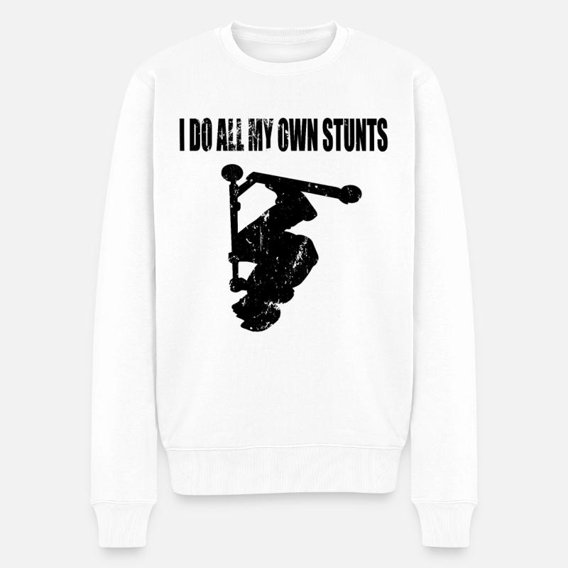 I Do All My Own Stunts - Scooter Cadeau - Pull Premium bio Homme - blanc
