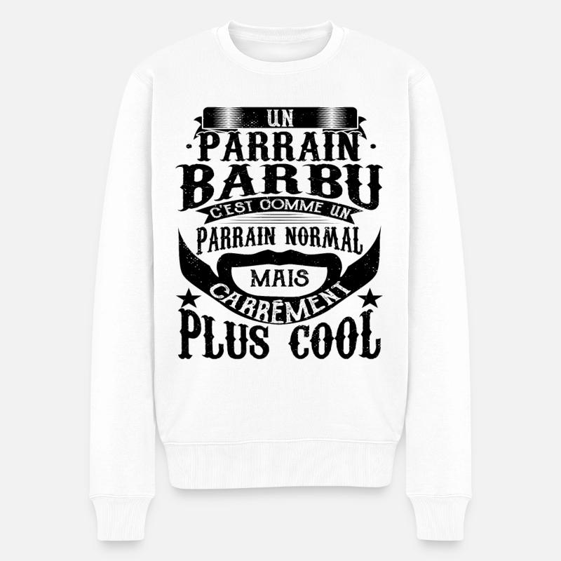 Parrain Barbu Cadeau - Pull Premium bio Homme - blanc
