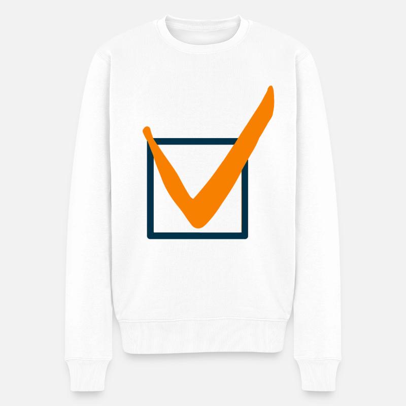 Coche caractères - Pull Premium bio Homme - blanc