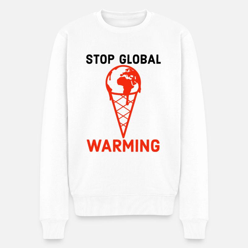 Umwelt, Klimawandel, Klimawandel - Männer Premium Bio Pullover - Weiß