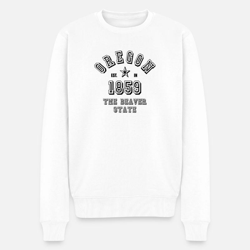 Oregon USA - Männer Premium Bio Pullover - Weiß