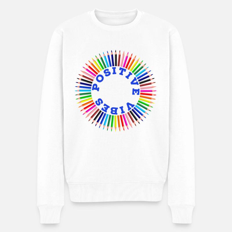 Regenbogen, Regenbogen, Regenbogen, Regenbogen, Regenbogen - Männer Premium Bio Pullover - Weiß