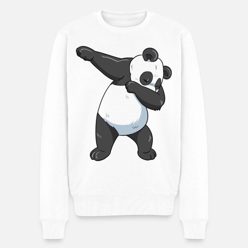 Dabbing Panda - Männer Premium Bio Pullover - Weiß