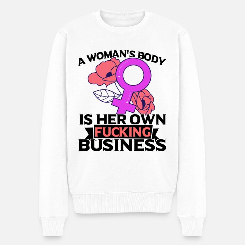 Feministin Feminismus Emanzipation Geschenk - Männer Premium Bio Pullover - Weiß