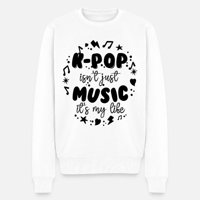 Kpop Spruch - Männer Premium Bio Pullover - Weiß