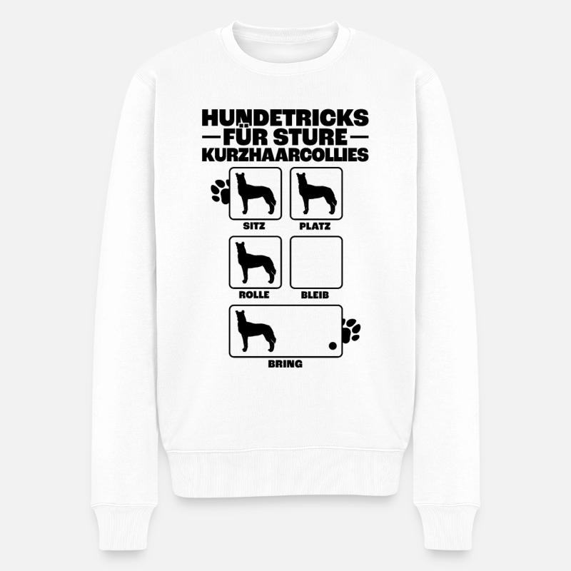 Kurzhaarcollie Hundetricks Collie Besitzer - Männer Premium Bio Pullover - Weiß