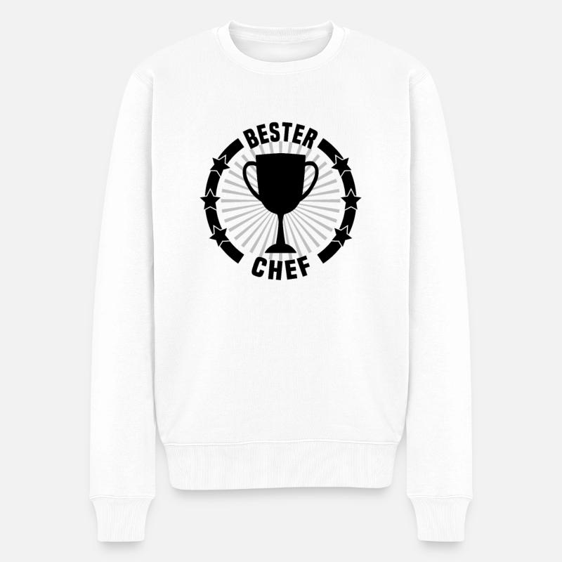 Bester Chef - Männer Premium Bio Pullover - Weiß