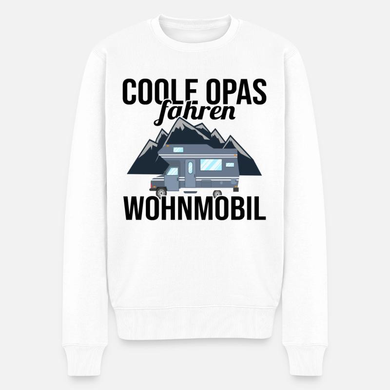 Camping Wohnmobil Camper Geschenk - Männer Premium Bio Pullover - Weiß