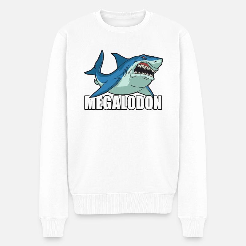 Megalodon - Männer Premium Bio Pullover - Weiß