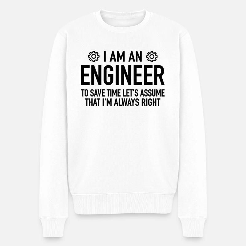 Engineer Spruch - Engineering Engineer Technician - Men's Premium Organic Jumper - white