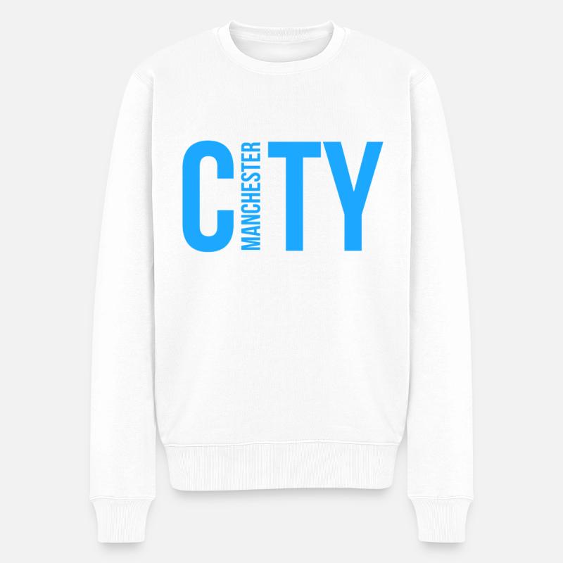 Manchester, Fußball, Stadt - Männer Premium Bio Pullover - Weiß