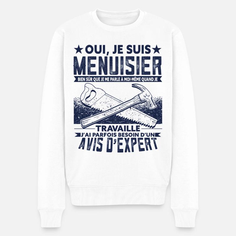 Menuisier - Pull Premium bio Homme - blanc