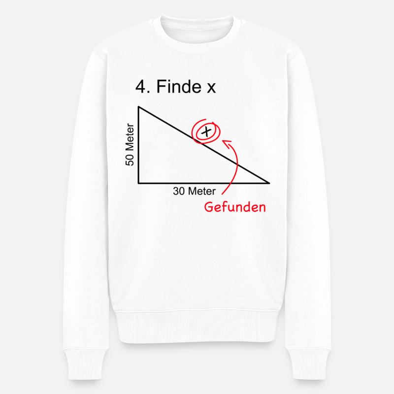 Lustiges Lehrer Mathe Mathematiklehrer Meme - Männer Premium Bio Pullover - Weiß