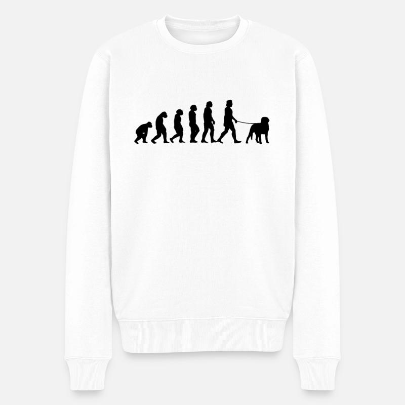 Schweizer Sennenhund Evolution Bauernhund Geschenk - Männer Premium Bio Pullover - Weiß