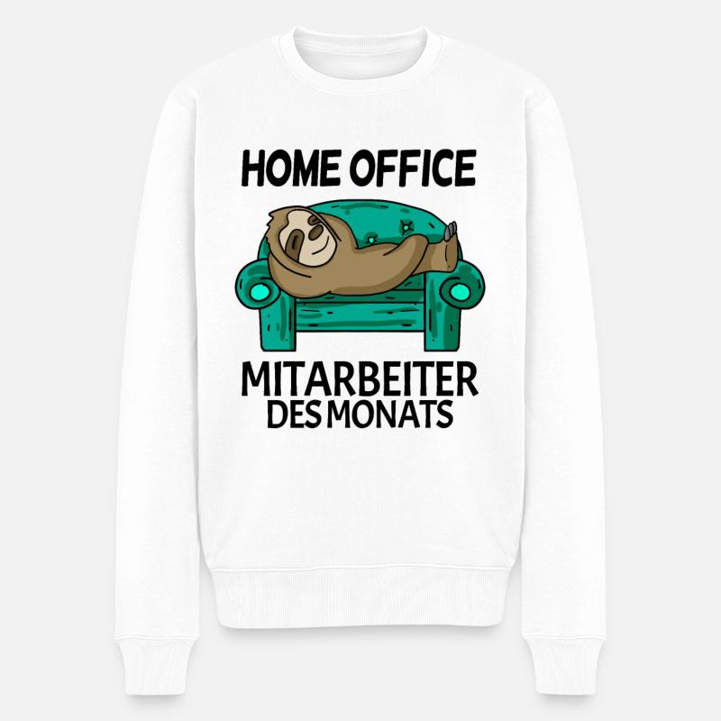 Home Office Mitarbeiter des Monats Geschenk - Männer Premium Bio Pullover - Weiß