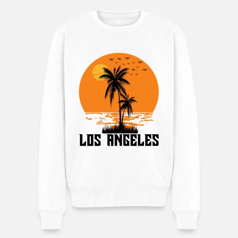 Los Angeles - Männer Premium Bio Pullover - Weiß