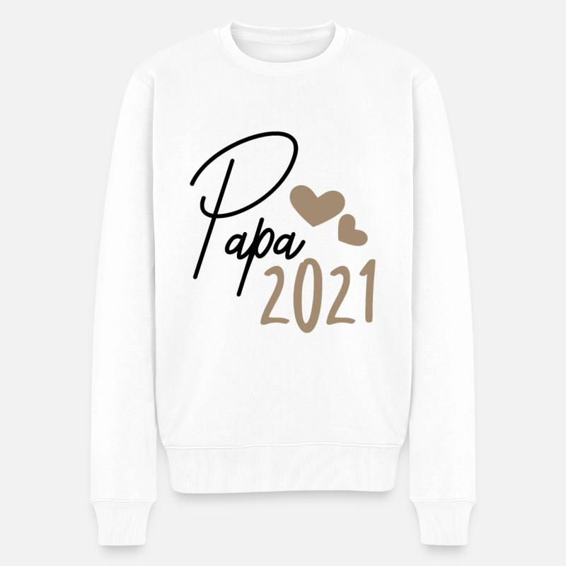 Papa 2021 - Männer Premium Bio Pullover - Weiß