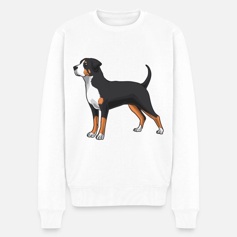 Großer Schweizer Sennenhund Hund - Männer Premium Bio Pullover - Weiß