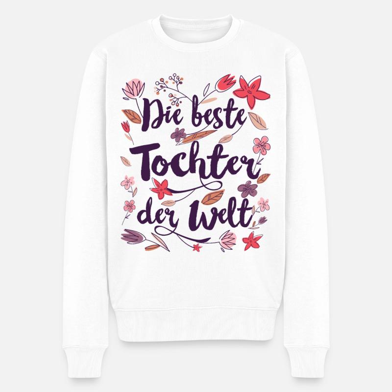 Beste Tochter - Männer Premium Bio Pullover - Weiß