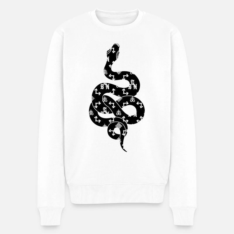 Schlange LV Logo - Männer Premium Bio Pullover - Weiß
