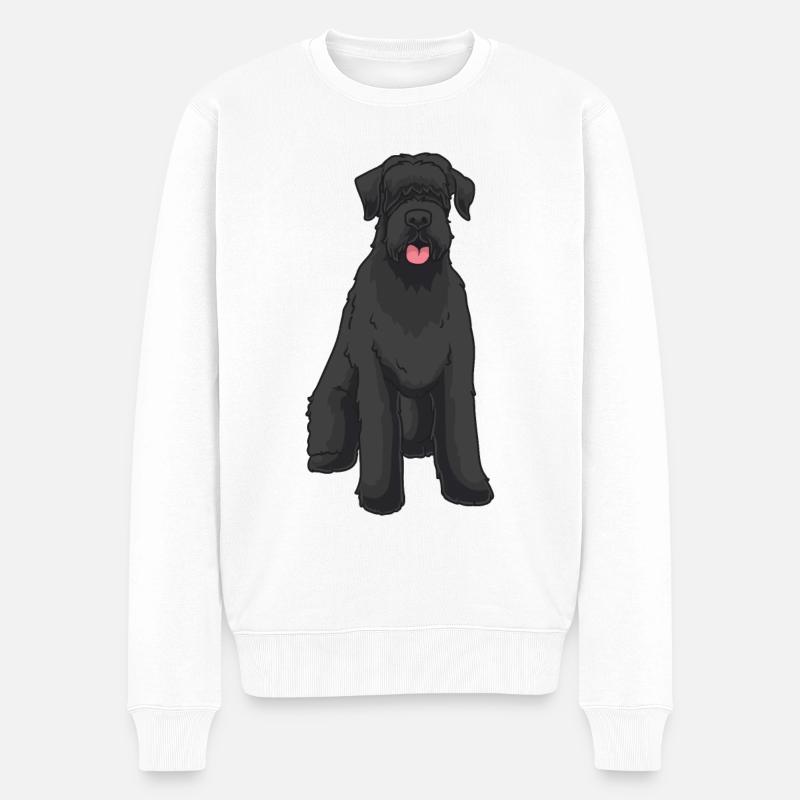 Riesenschnauzer Hund - Männer Premium Bio Pullover - Weiß