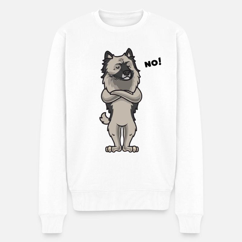 Têtu Wolfsspitz Keeshond - Pull Premium bio Homme - blanc