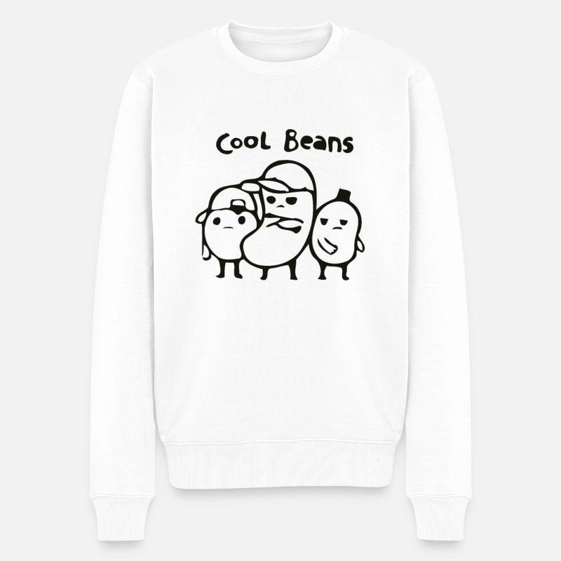 Cool Beans - Männer Premium Bio Pullover - Weiß