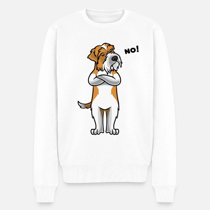 Sturer Kromfohrländer chien drôle - Pull Premium bio Homme - blanc