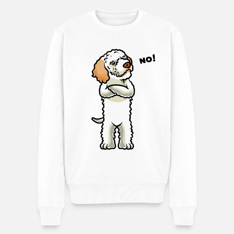 Sturer Lagotto Romagnolo - Männer Premium Bio Pullover - Weiß